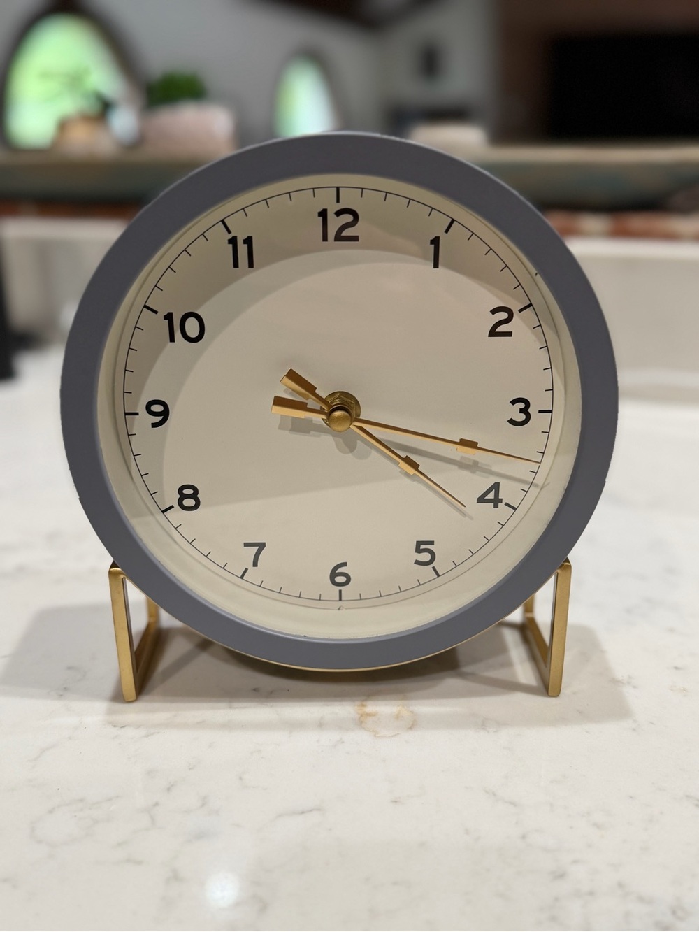 Hearth & Hand Gray and Gold Round Table Clock
